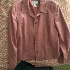 Pendleton Dusty Rose Wool Button-Up Blazer